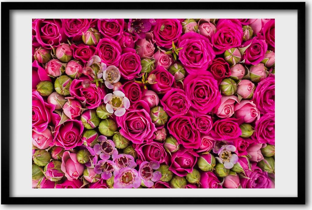 Bild 60x40 MDF-Rahmen, Wandkunst Rosen