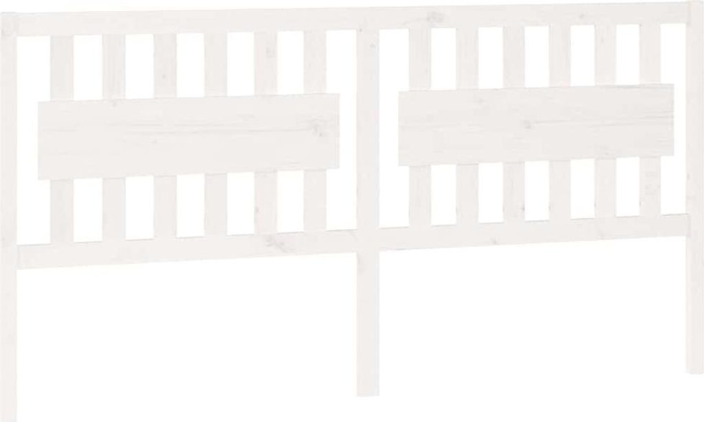 vidaXL Bett-Kopfteil Weiß 185,5x4x100 cm Massivholz Kiefer