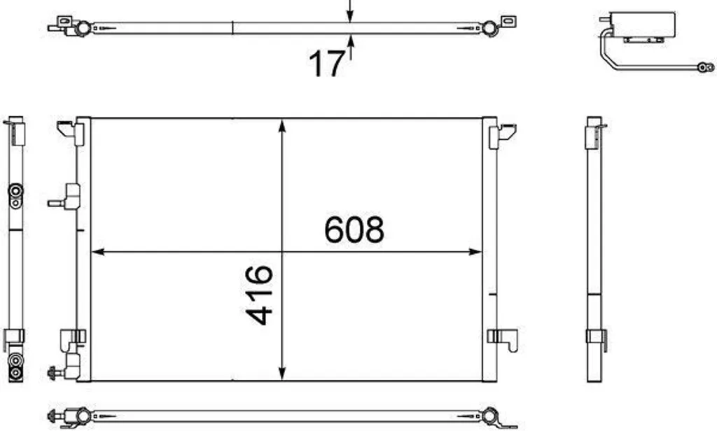 Condenseur MAHLE AC 498 000S avec déshydrateur pour Saab 9-3 série YS3F