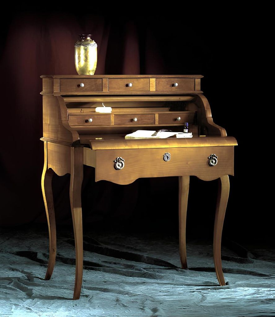 Barock Schreibtisch Büro Tisch Edle Holz Tische Rokoko Antik Stil Möbel Italien