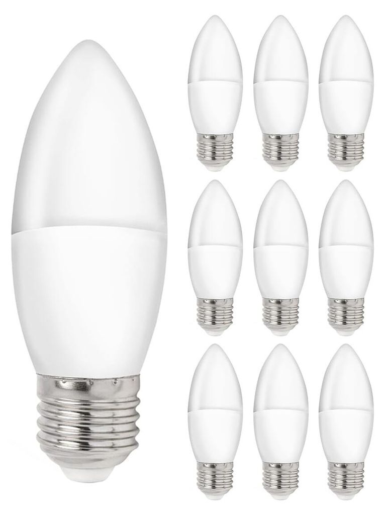 Spectrum E27 LED Kerzenlampe 1W 90lm 3000K Warmweiß 230V 37mm 10 Stück