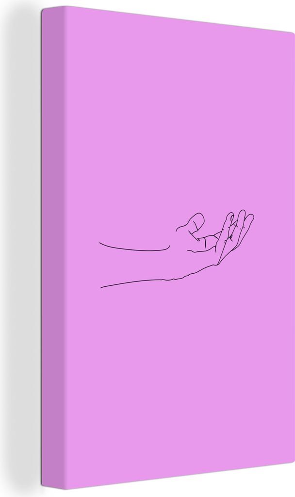 OneMillionCanvasses - Leinwandbilder - 90x140 cm, Strichzeichnung - Hand - Körper, Wandbilder Kunstdruck Wanddekoration - Foto auf Leinwand - Ge...