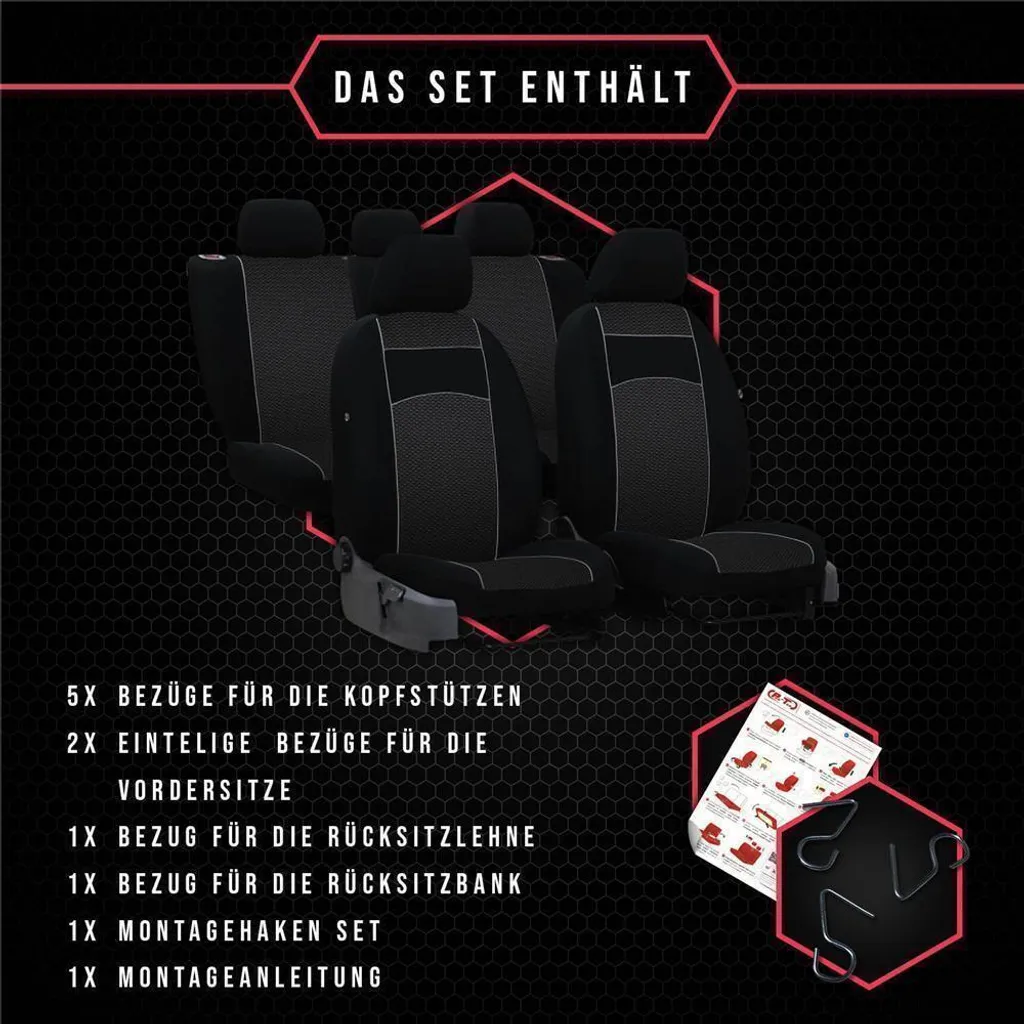 Coprisedili Renault Thalia II: Protezione Universale Set 3 Pezzi Robusti - 9