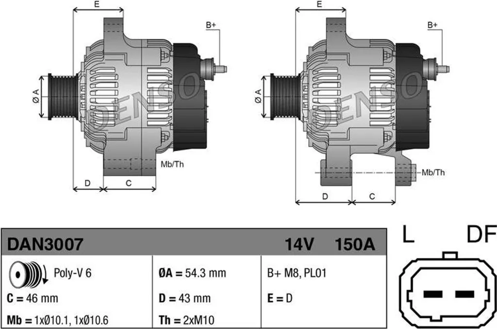 Alternateur pour Toyota Aygo et Peugeot 1007 idéal pour réparation