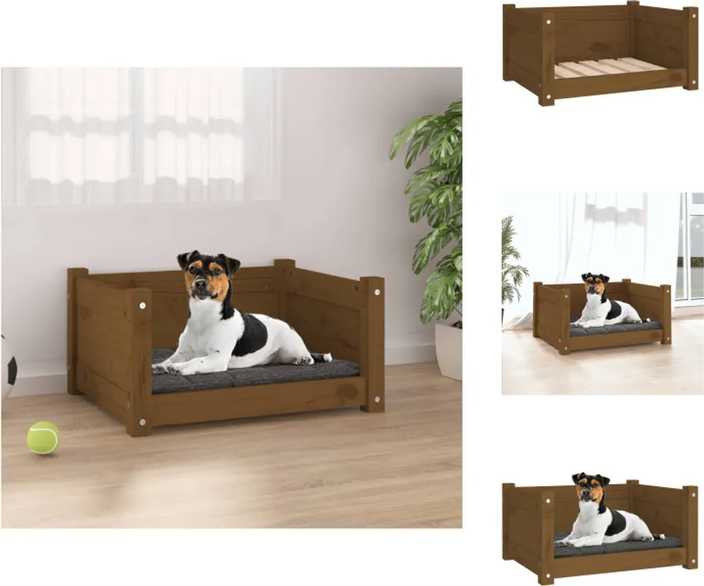 Letto per Cani vidaXL Legno Naturale Marrone Miele - 55x45 cm