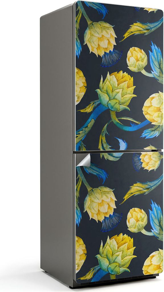 Fliesen mit geometrischen Motiven – Kühlschrank Aufkleber – Klebefolie Kühlschrank – Kühlschrank Nachbildung – Kühlschrankfolie selbstk...