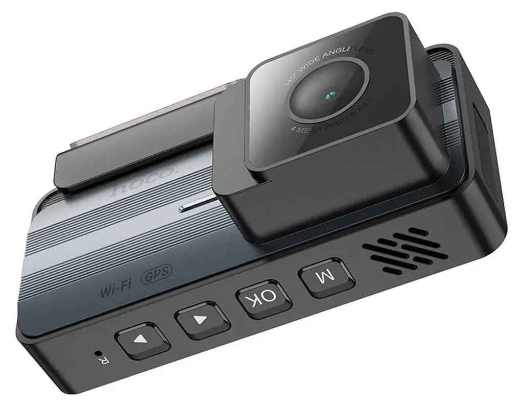 Caméra de Voiture Double Objectif 2K avec GPS Intégré Hoco DV12 Gris