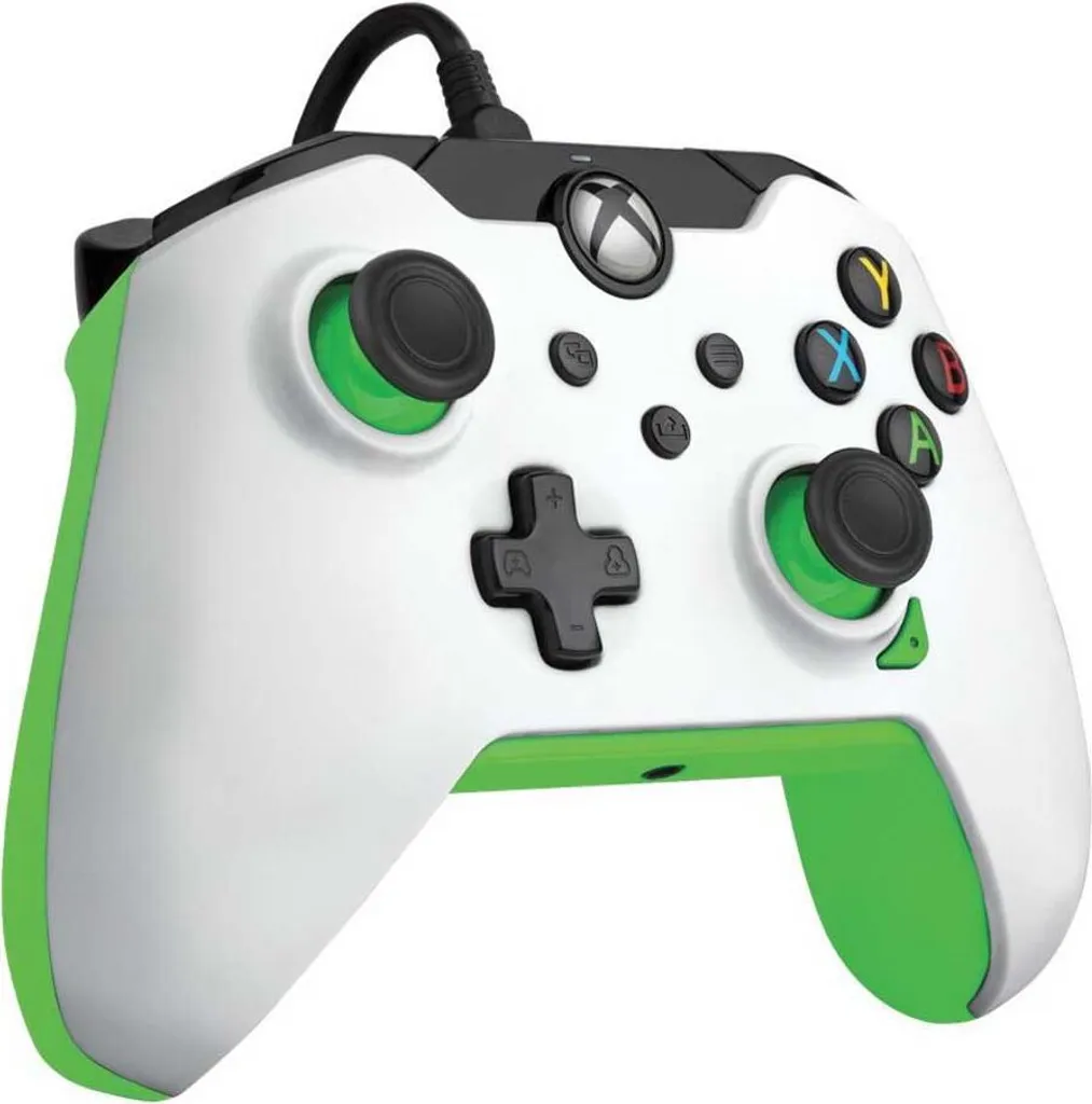 Fini les piles avec la Manette Filaire Xbox/PC PDP Neon White 049