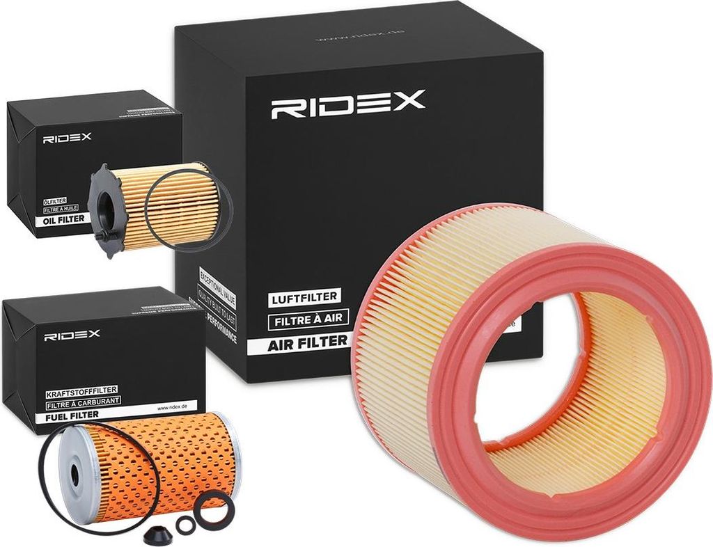 RIDEX Filterset Inspektionspaket Filtersatz passend für PEUGEOT 205 II (20A/C) J5 Pritsche/Fahrgestell (290L) 309 II (3C, 3A) 205 I (741A/C) 309 I