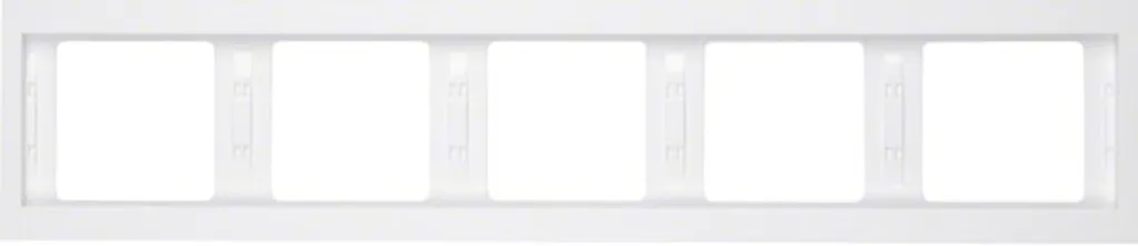 Plaque de finition 5 postes horizontale blanc polaire pour prise