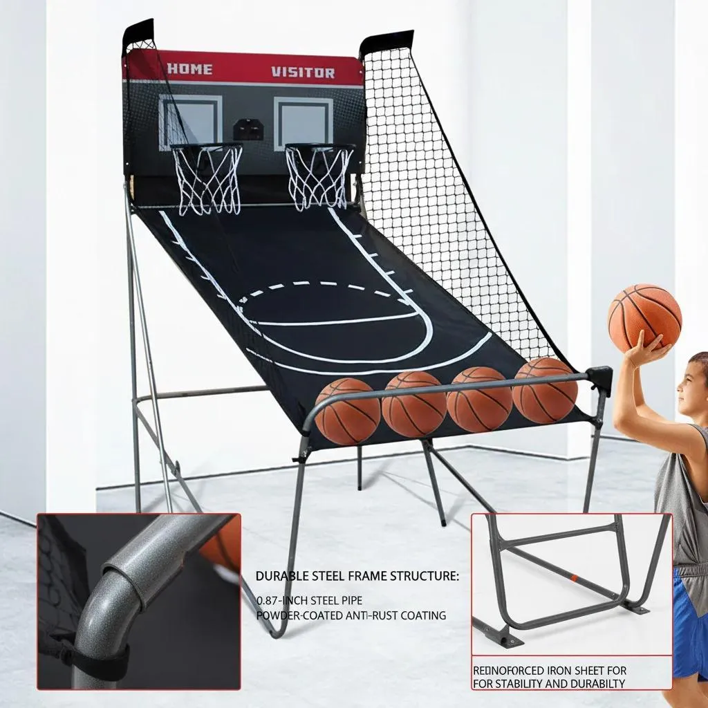 Jeu de Basket Double Tir 8 Modes de Jeu et Compteur de Points Digital