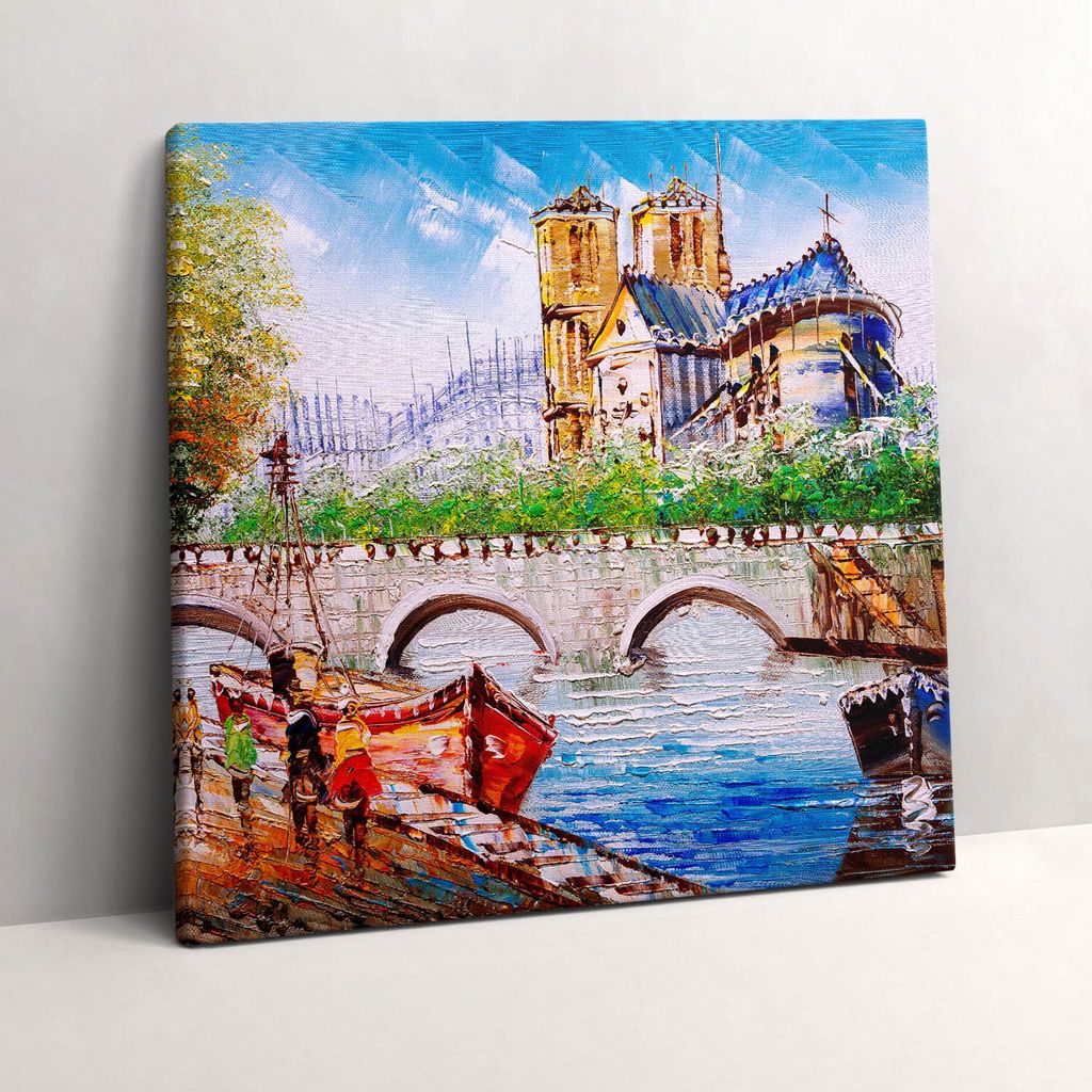 Boat painting – Leinwandbild Wandbild – 60x60 cm – Leinwandbilder – Wandbilder – Schlafzimmer – Flur