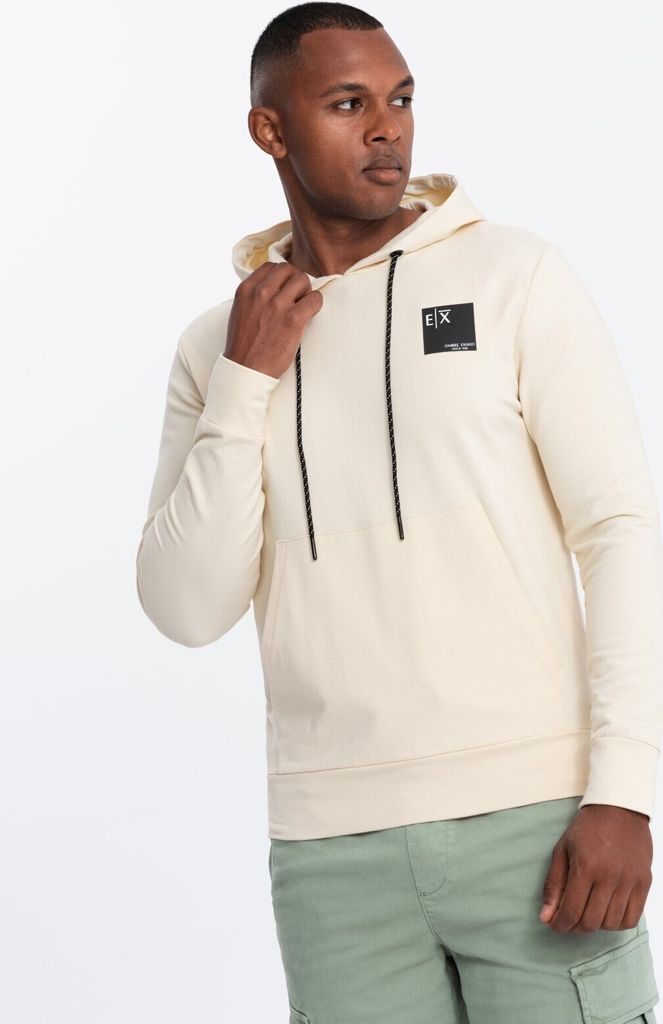 Ombre Clothing Herren-Kapuzenpullover mit Kapuze Savaneh cremig XL
