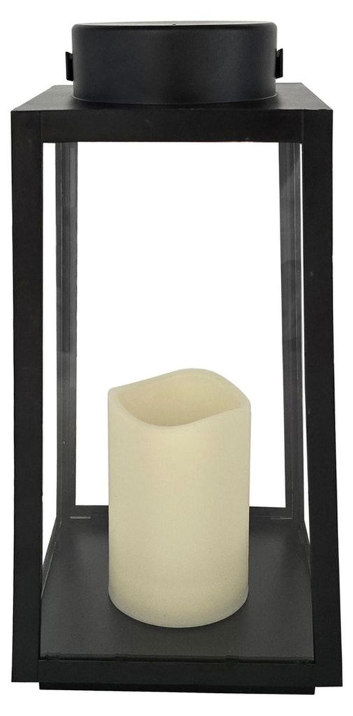 LED Laterne mit 1 LED und Timer, 30cm, in schwarz aus Produktbild 