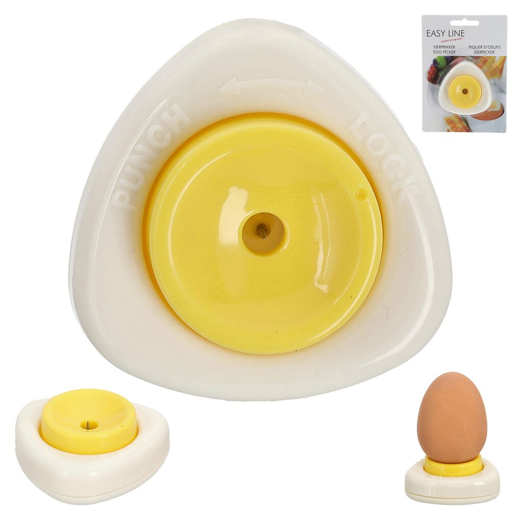 Eierspiekser Motiv Spiegelei Kunststoff weiß gelb 5,5x3x5,5cm Eierstecher Eieranstecher Eierdorn Eierpicker