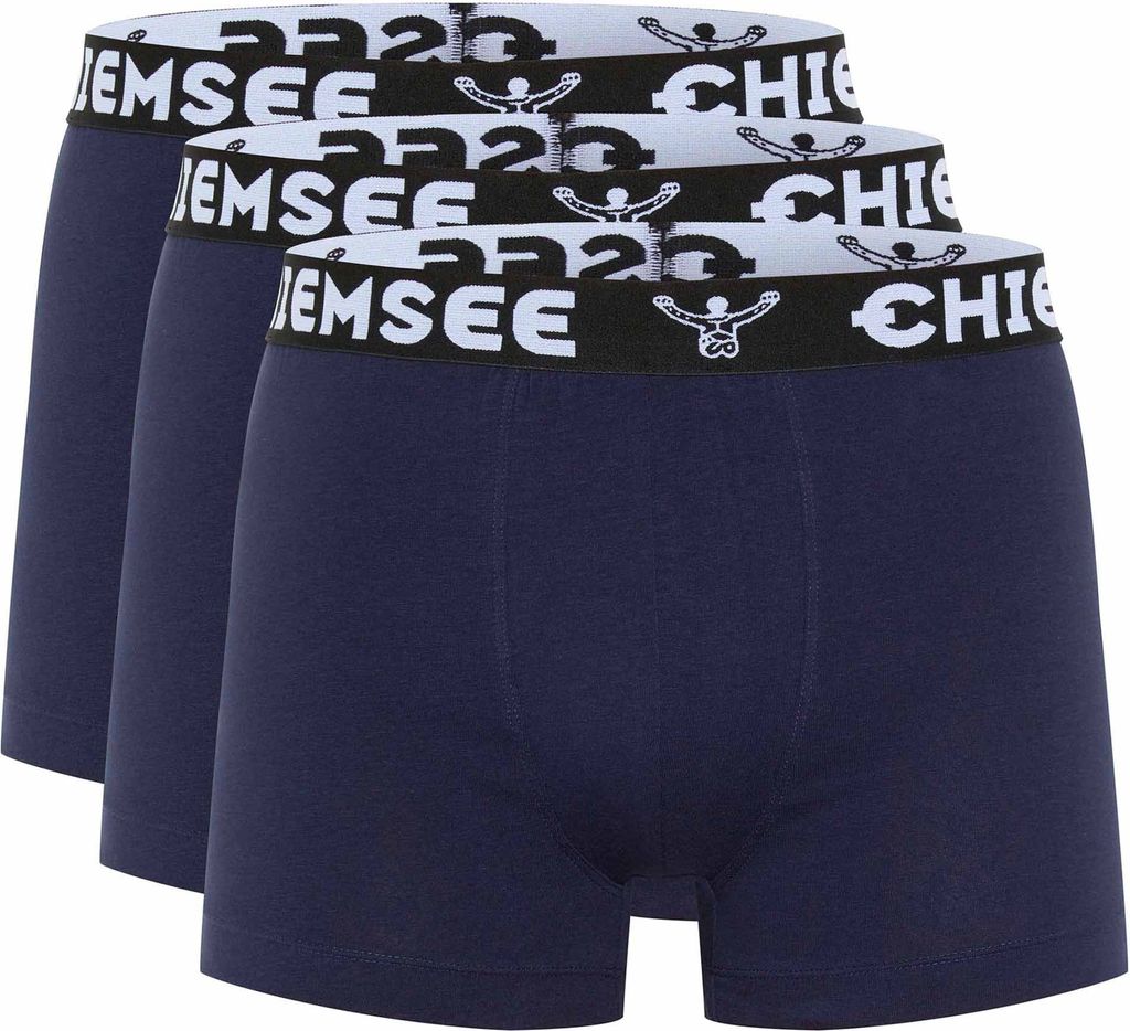 CHIEMSEE Herren Boxershorts, 3er Pack - Shorts, Logobund, einfarbig Dunkelblau XL