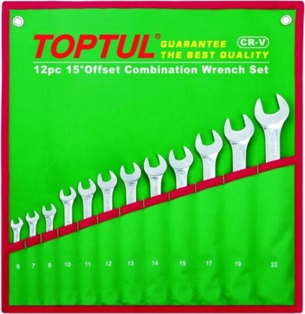 TOPTUL Ring- / Gabelschlüsselsatz GAAA1213 Chrom-Vanadium-Stahl