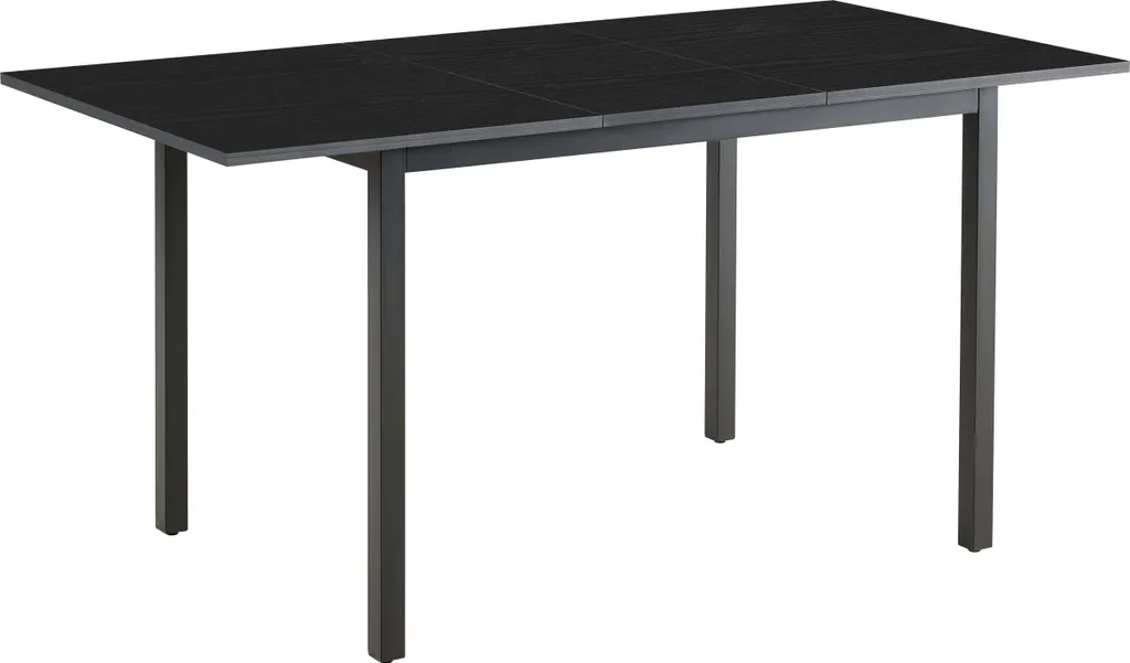 Table à manger rectangulaire extensible noir mat 120-160cm - Ariane