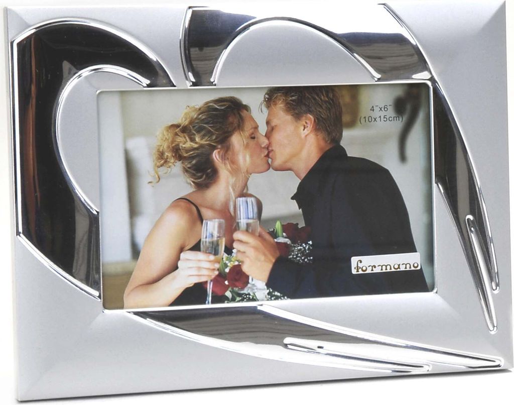 Moderner Fotorahmen Bilderrahmen Herz aus Aluminium 10x15 Produktbild 