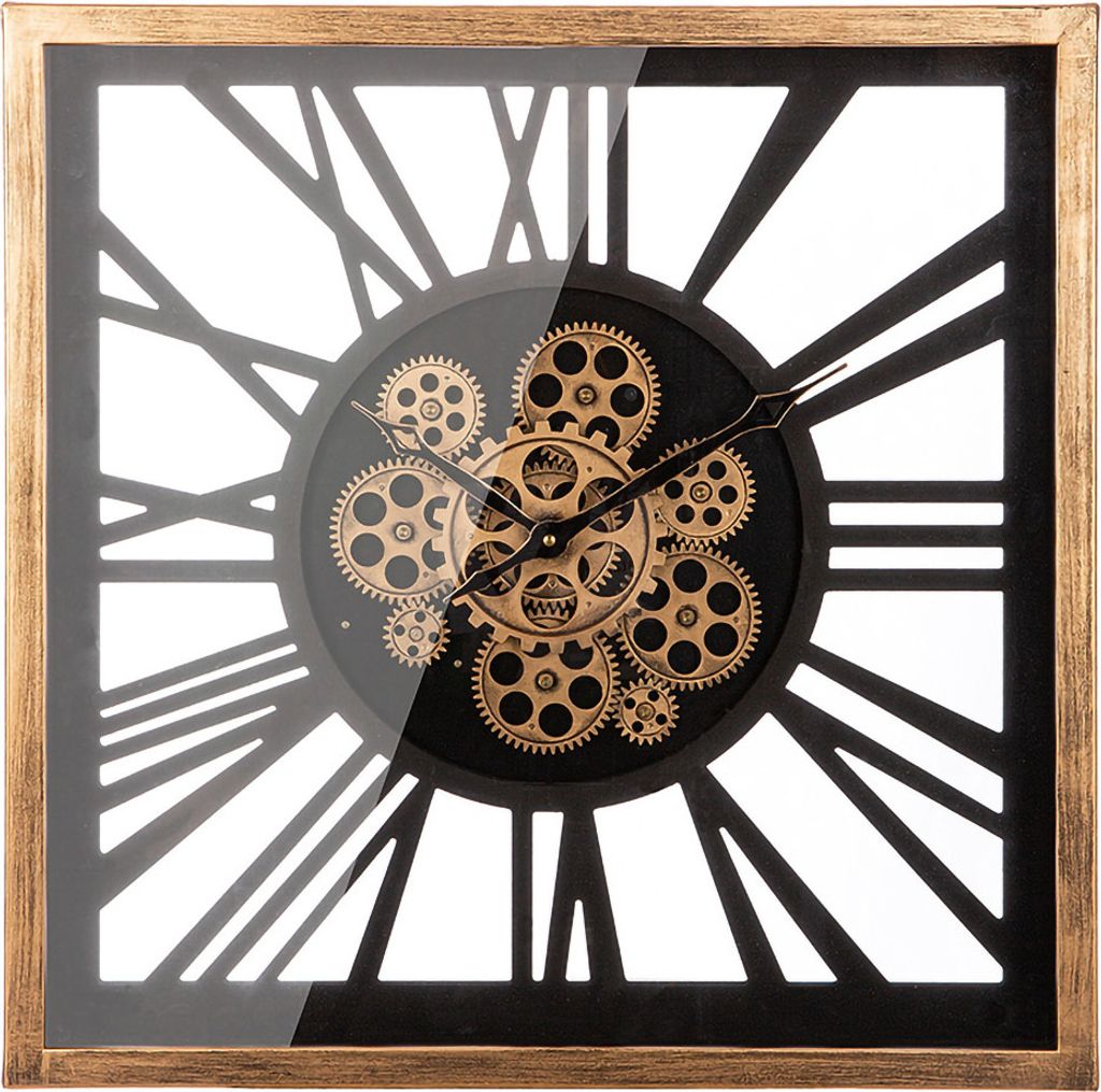 Gilde Wanduhr, quadratisch, "Dente", Zahnradmotiv, Image du produit 