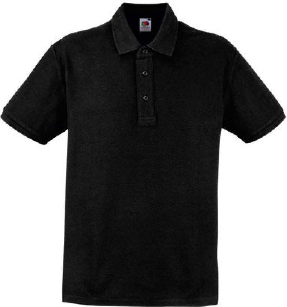 Fruit of the Loom Heavy Herren Polo Shirt, Größe:3XL, Farbe:Schwarz