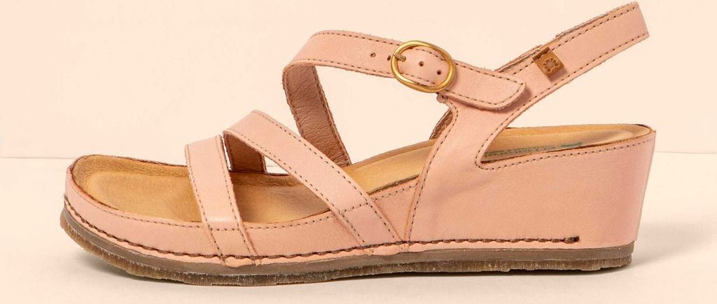 El Naturalista Sandalen mit Keilabsatz Damen N5855 SOFT NAPPA SALMON / PICUAL Farbe Koralle