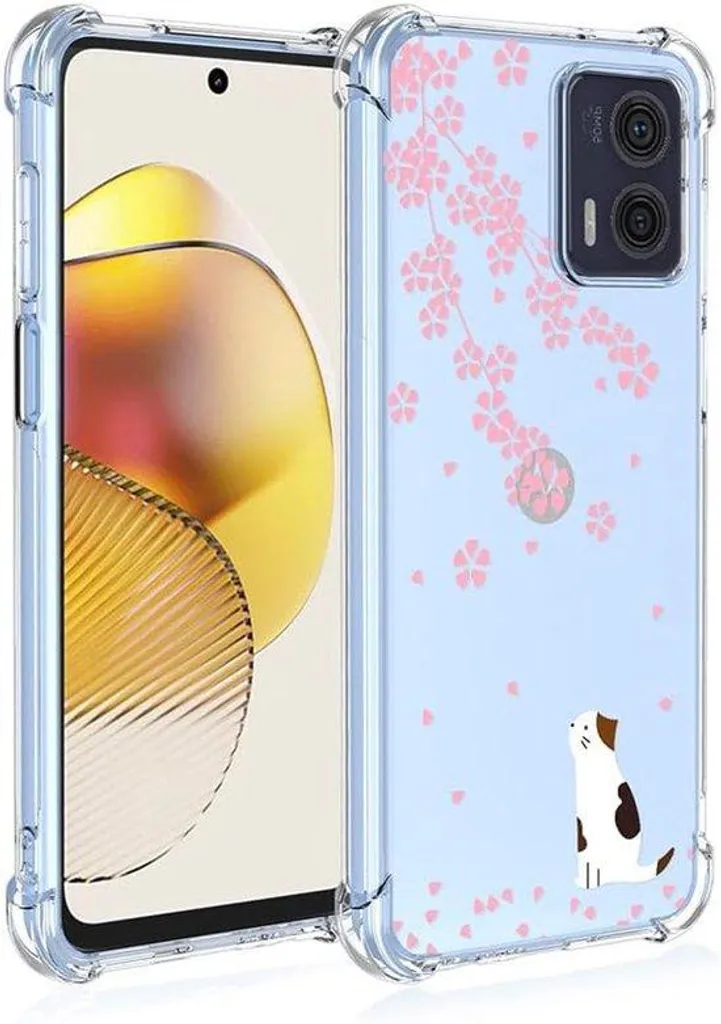 Coque Motorola silicone TPU souple chat Sakura translucide antichoc