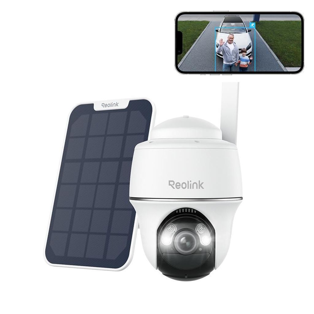 Reolink 2K+ 5MP 4G LTE Akku/Solarpanel Überwachungskamera, Farbnachtsicht, 360° Rundumschutz, Intelligente Erkennung, 4G SIM Karte, 32GB SD Karte