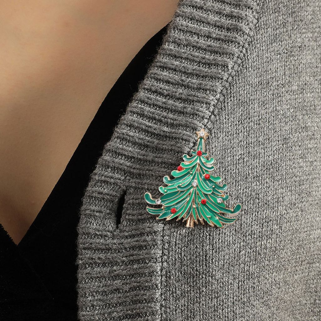 Weihnachtsbroschelfest glänzend farbiger Strassstein funkelnder Dekoration Geschenke Luxus Weihnachtsbaum Kleidung Brosche Stecknadel Schmuck Klei...