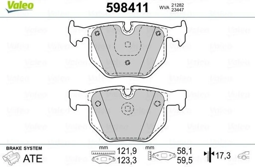 Plaquettes de frein arrière pour BMW X5 E70 et X6 E71 - Valeo 598411