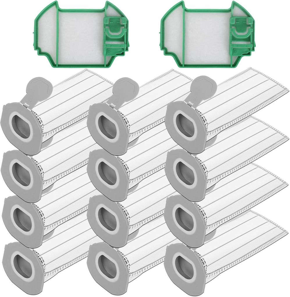 12 Stück Staubsaugerbeutel und 2 Filter für Vorwerk Kobold Produktbild 