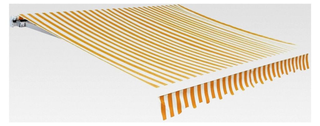 Markisentuch Sonnenblumengelb/Weiß 380x295cm UV-beständig für 4x3m Rahmen - Ersatz für Markisen und Sonnenschutz im Außenbereich