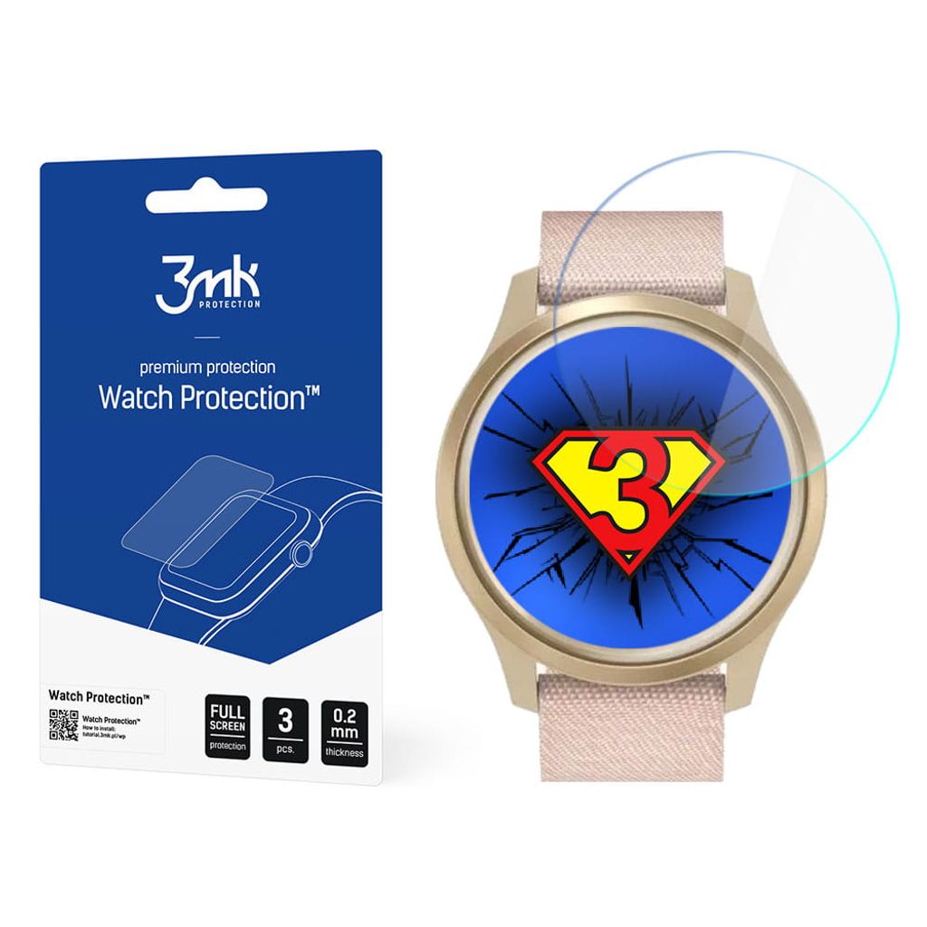 3mk Display Schutzfolie Watch Protection für Garmin Vivomove Style 42mm 0,2mm (3 Stück)