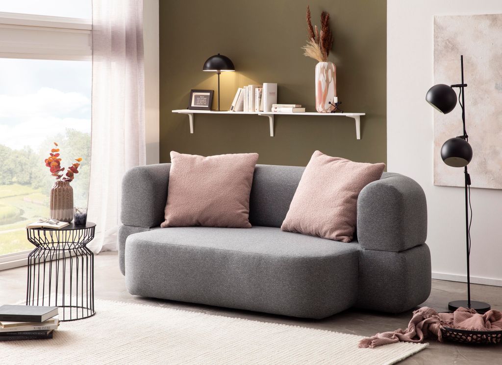 DOMO Collection Sofa Nevada, 2-Sitzer Schlafsofa, Ovale Produktbild 