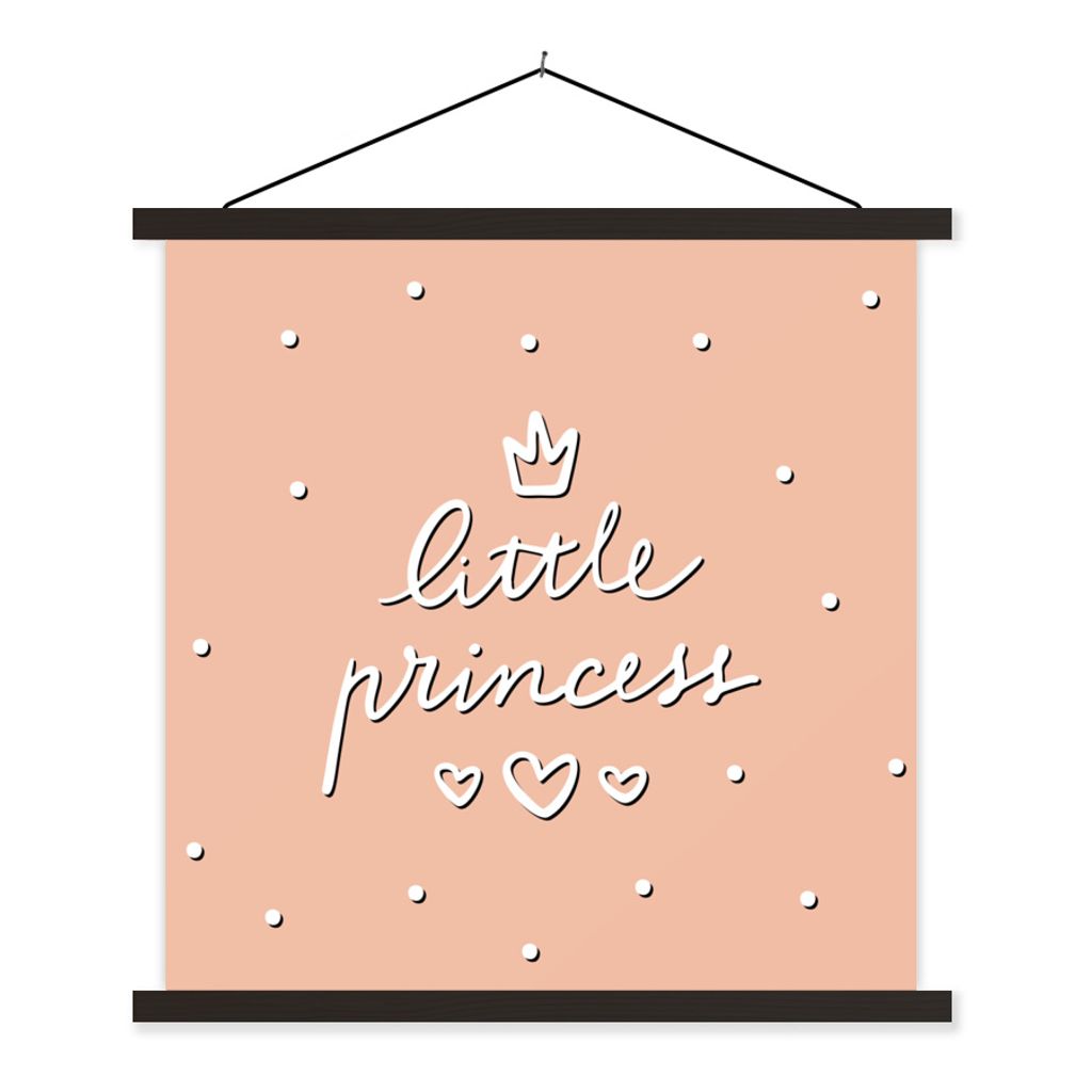 MuchoWow Textilposter Zitate - Mädchen - Kleine Prinzessin - Sprichwörter - Kinder - Mädchen 40x40 cm mit schwarzem Rahmen - Fotos