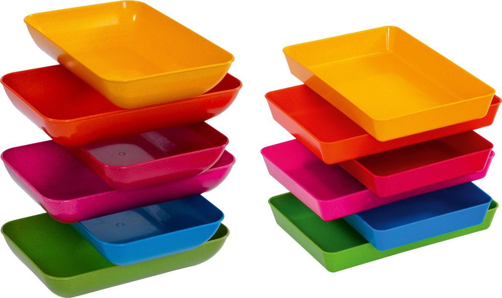 Betzold Materialschalen aus biobasiertem treeNside-Material, 6er-Set, Farbe: Farbset 2, Größe: groß