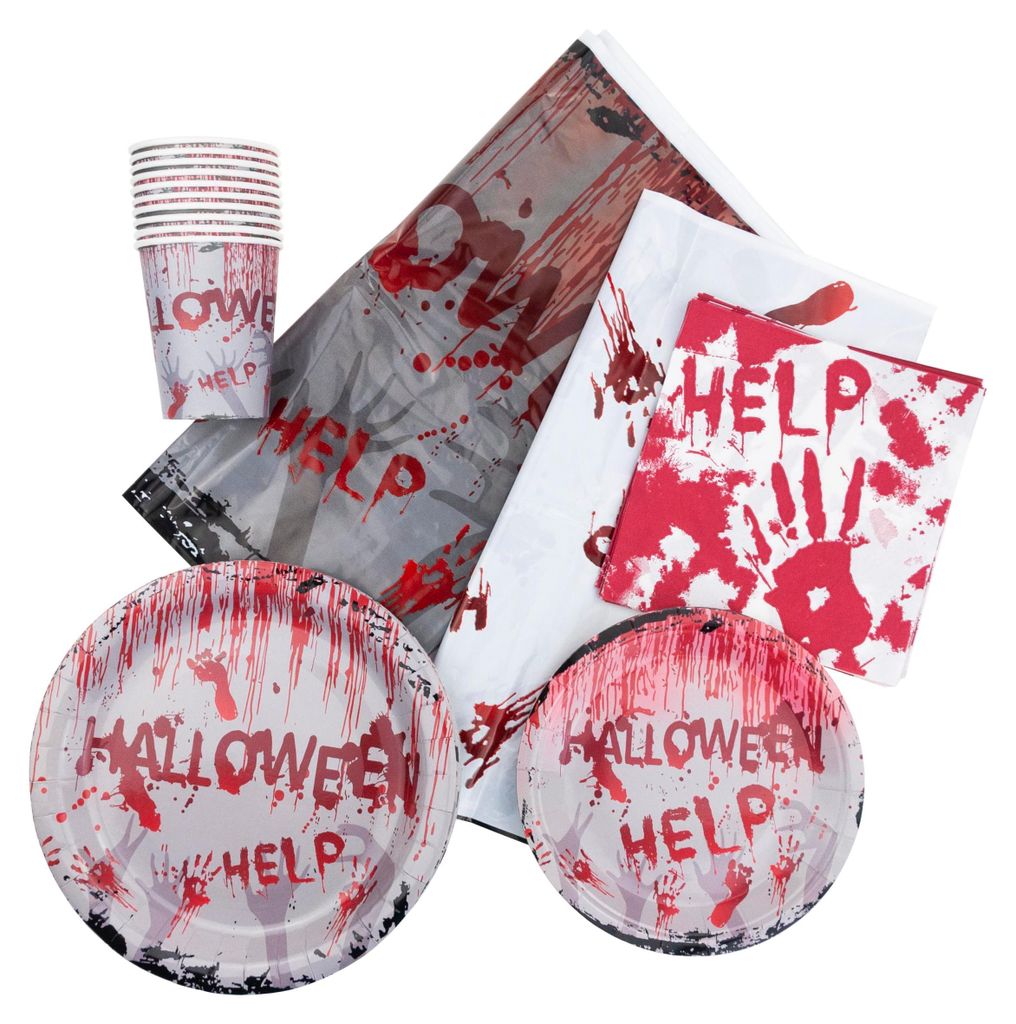 Geschirr Set Halloween Dekorationen Tischdecke Tassen Produktbild 