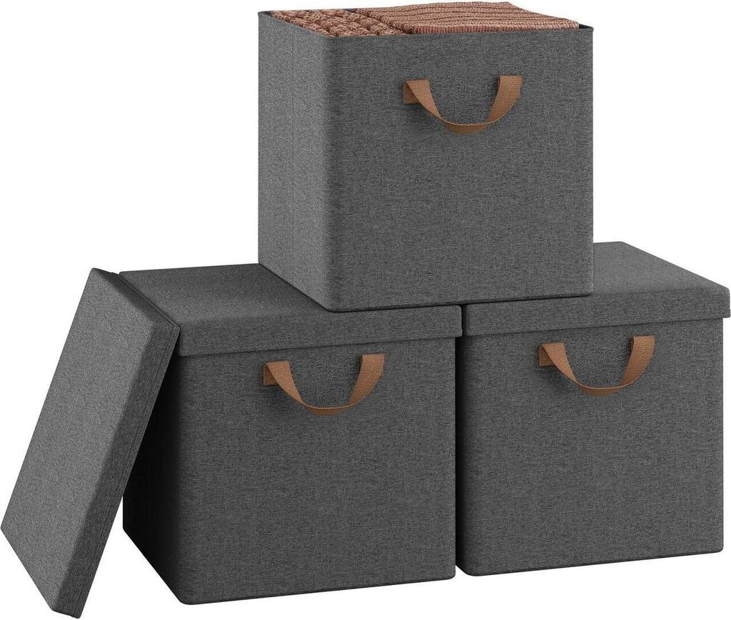 WOLTU Faltbare Aufbewahrungsboxen 3 Stück, mit Deckel Produktbild 