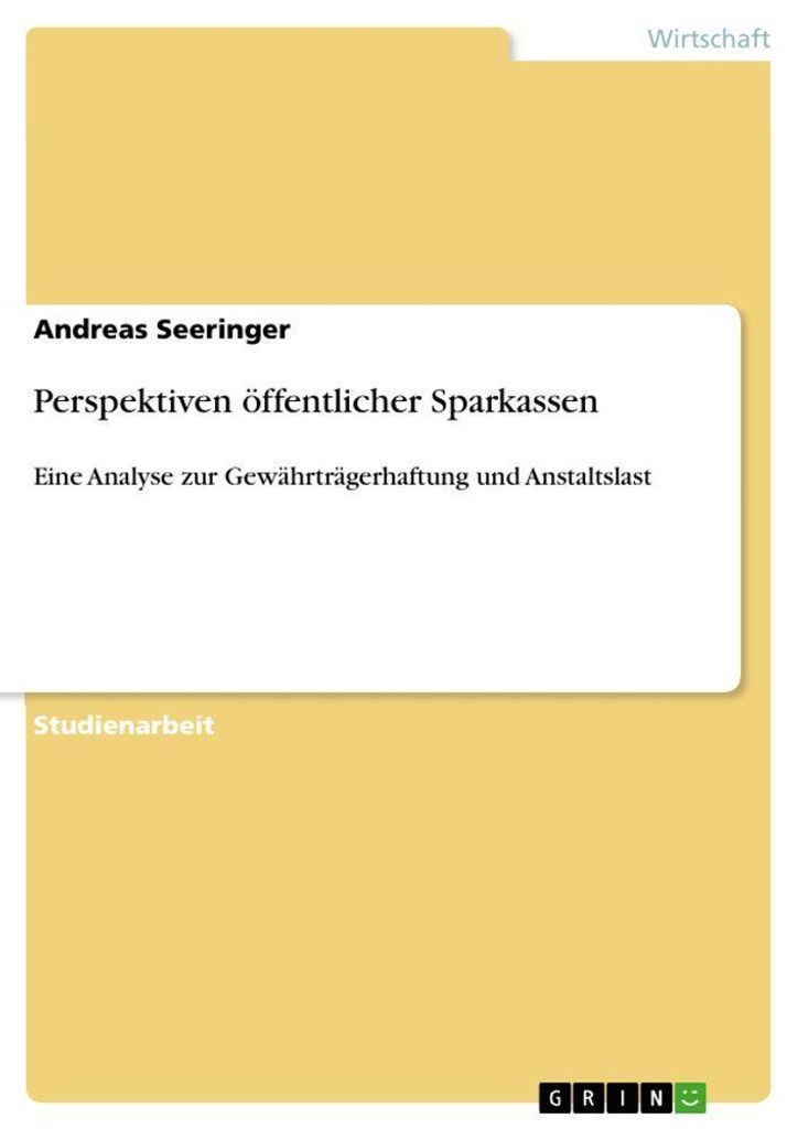 Perspektiven öffentlicher Sparkassen