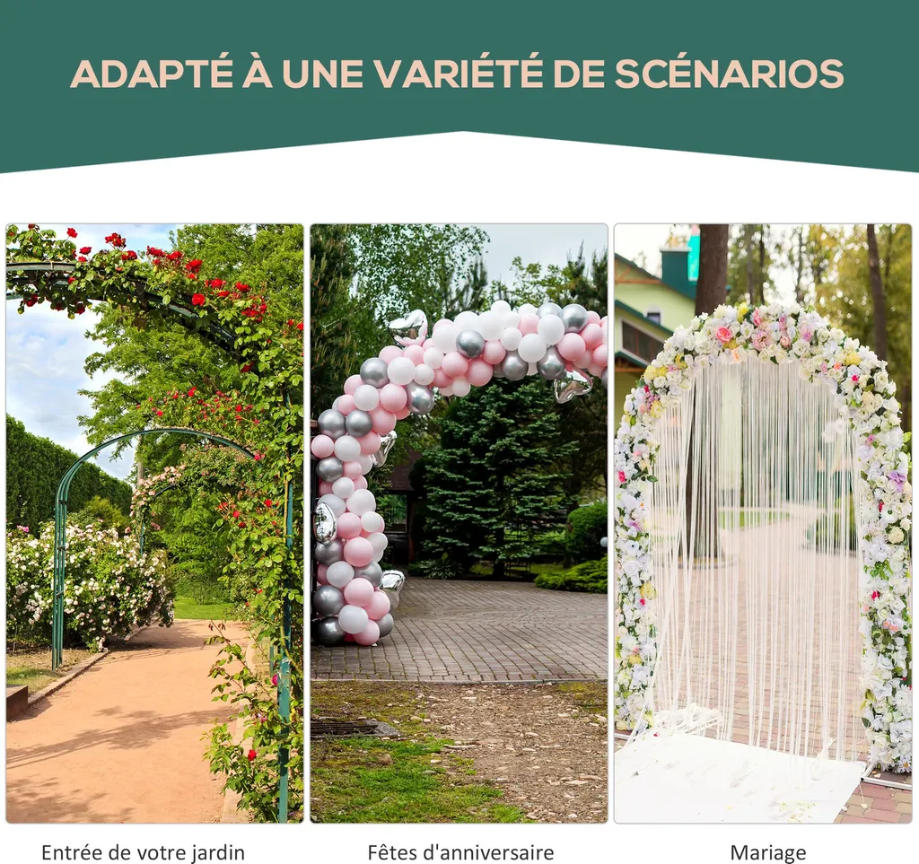 Arche Décorative de Jardin pour Créer un Passage Fleuri et Ombragé - 7