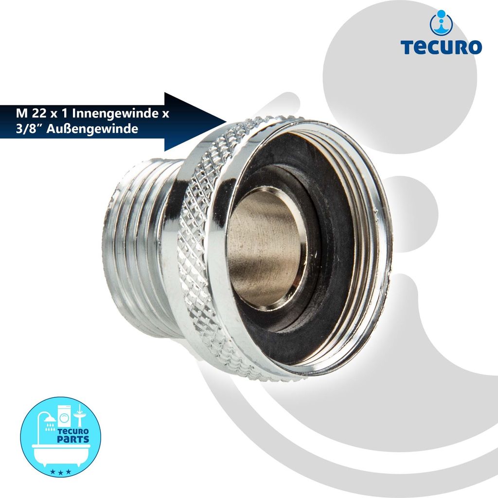 tecuro Aufnahme Adapter für Ausläufe an Armaturen M22 x1 Produktbild 