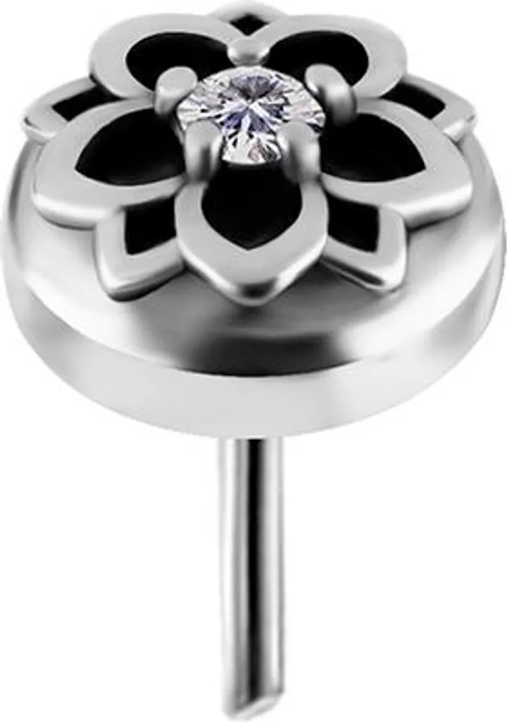 Accessoire Piercing Fleur Zircone Blanche pour Tragus et Cartilage - 2