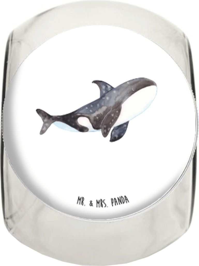 Mr. & Mrs. Panda Bonboniere Orca XL 2000ml - Weiß - Geschenk, schraubglas, Startup, Arbeit, Meer, keksdose glas, Vorratsdose, aufbewahrungsglas, W...