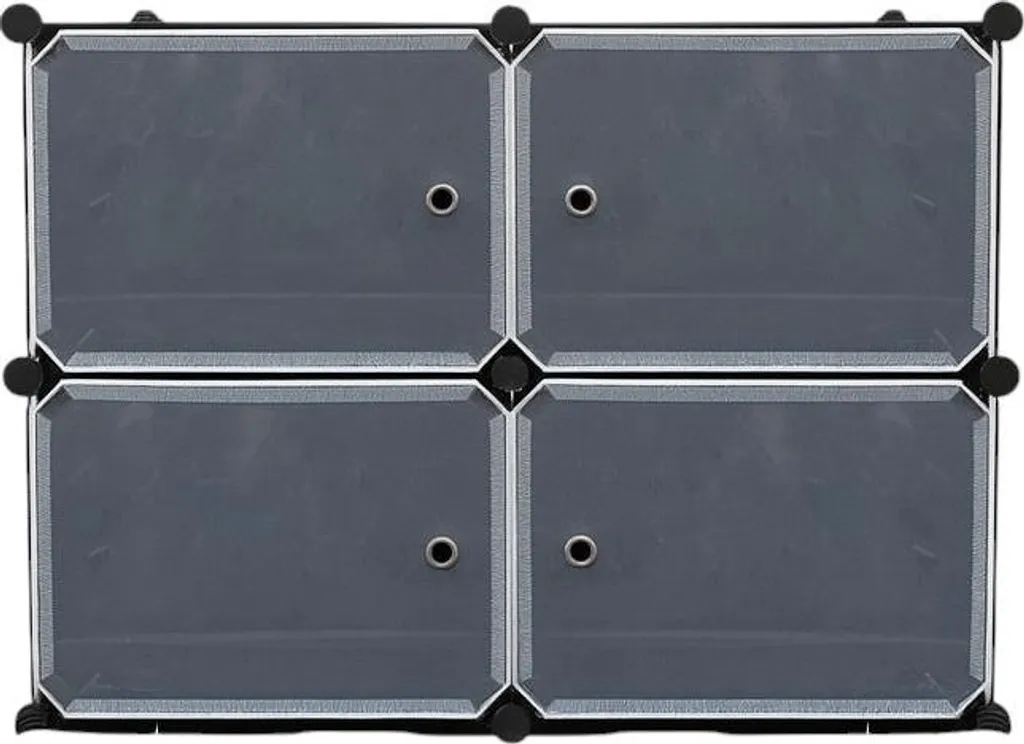 Organisateur de chaussures pour entrée 4 compartiments gris noir 81cm