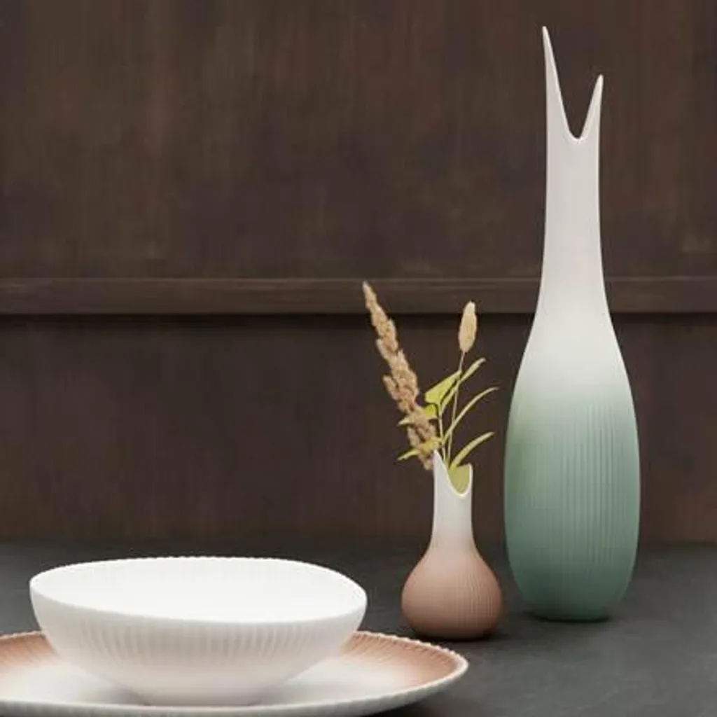 Vase design en porcelaine blanche Raindrop Goebel pour fleurs fraîches