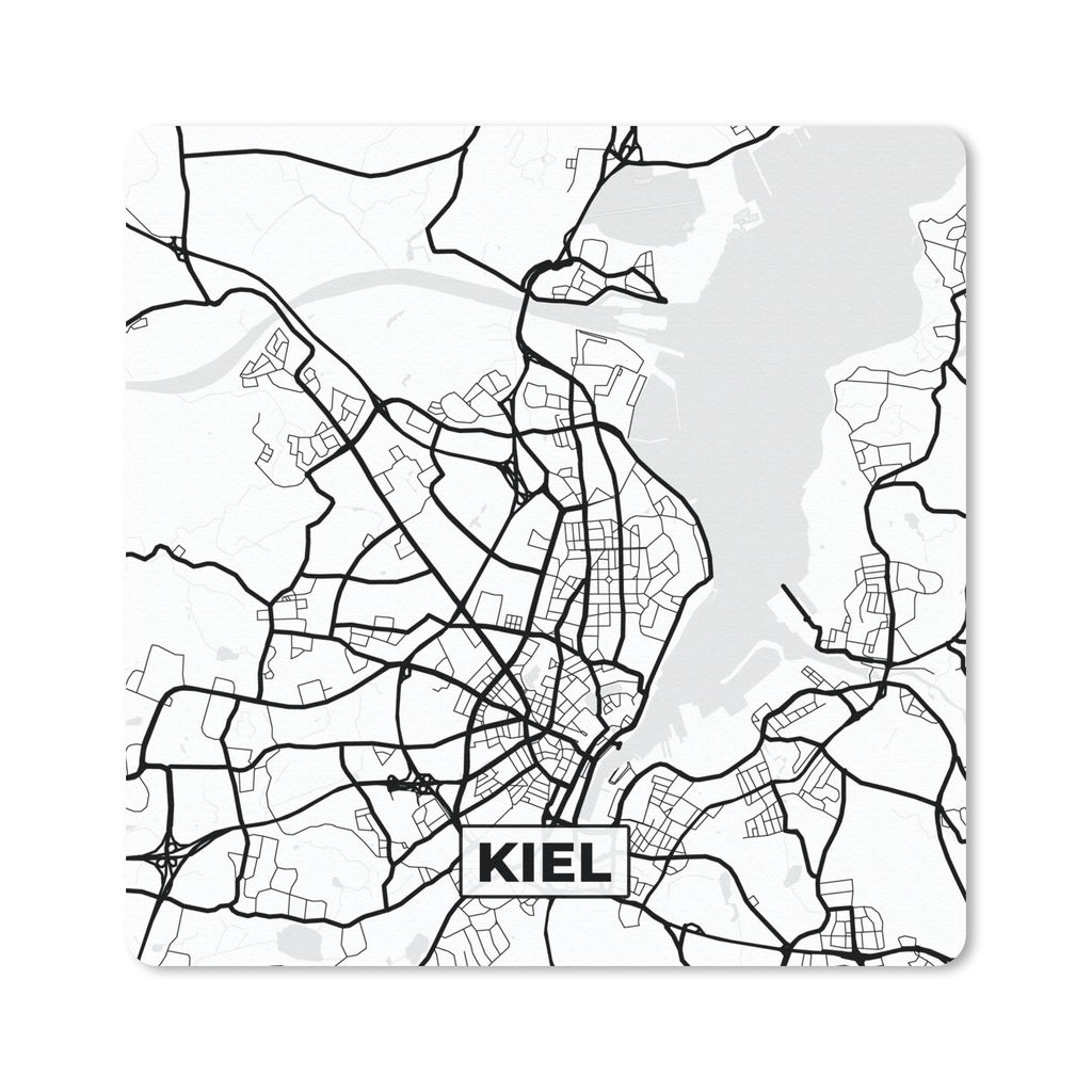 MuchoWow Mauspad Mousepad Kiel - Karte - Stadtplan 30x30 cm - Mousepads - Maus Mat - Pad - Mausunterlage - Gaming
