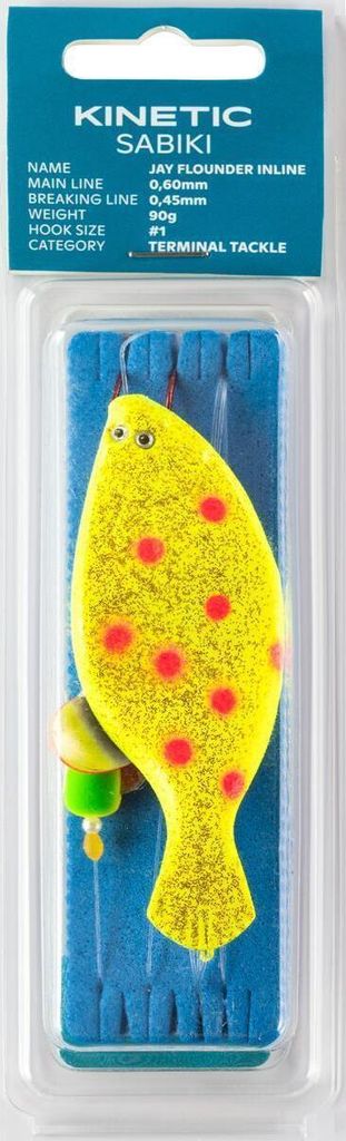 Kinetic Sabiki Jay Plattfisch Inline Rig 90 g Yellow/Orange Dots