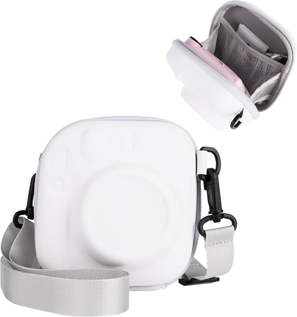 Fujifilm Instax Mini Kameratasche – EVA Schutztasche mit Schultergurt, Weiß