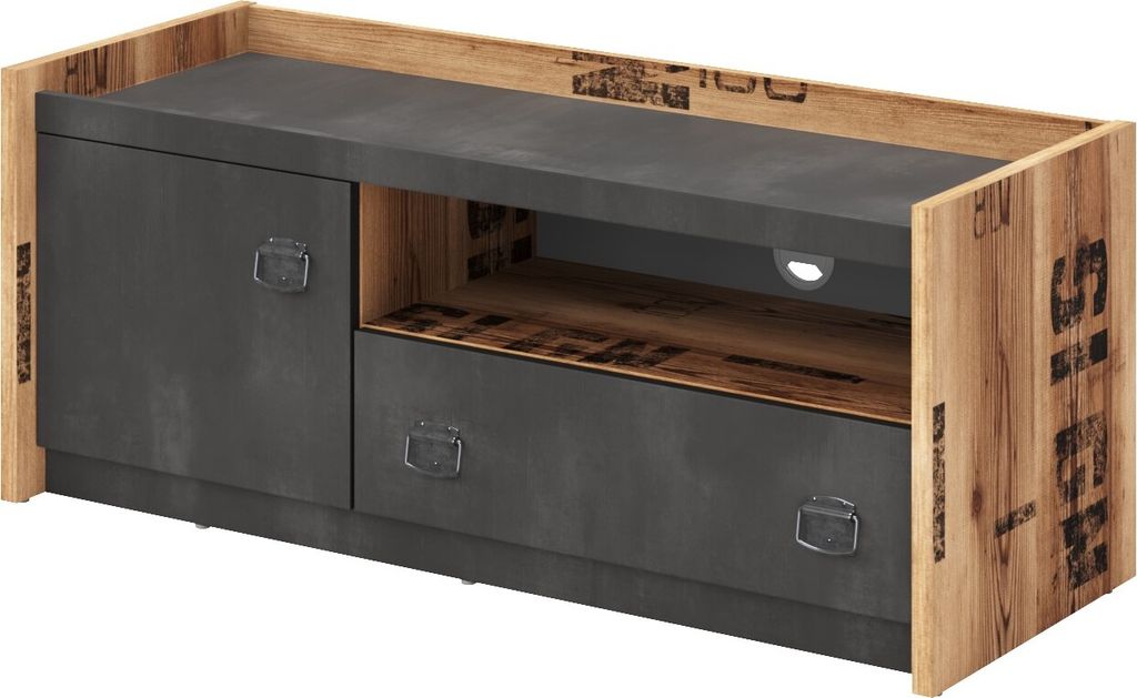 Furniture24 Tv Schrank Fargo FG10 Lowboard Unterschrank mit Schublade und Tür