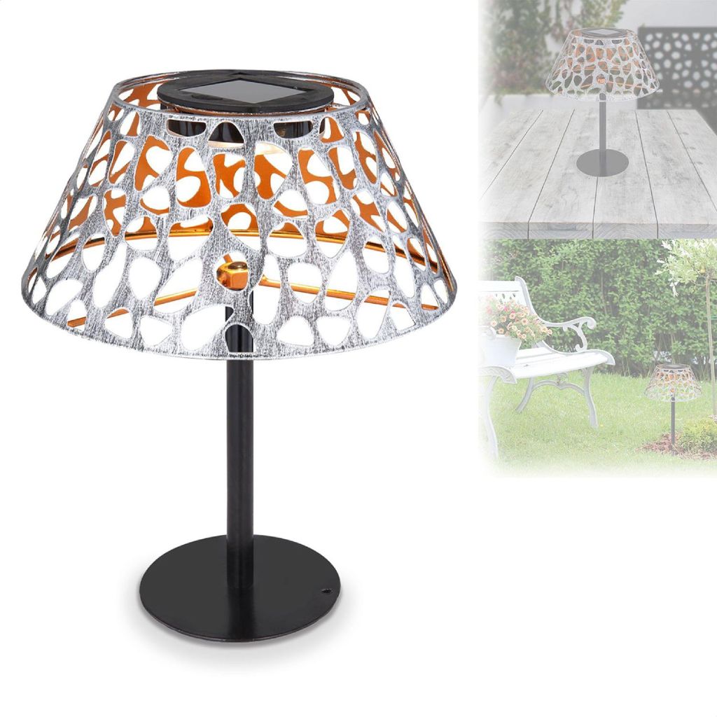 Solarleuchte Garten Metallschirm Solarlampe Außen Leuchte Solar mit Pflegetuch